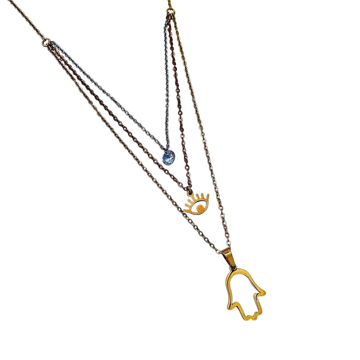 Cadena mano de Dios y ojo turco