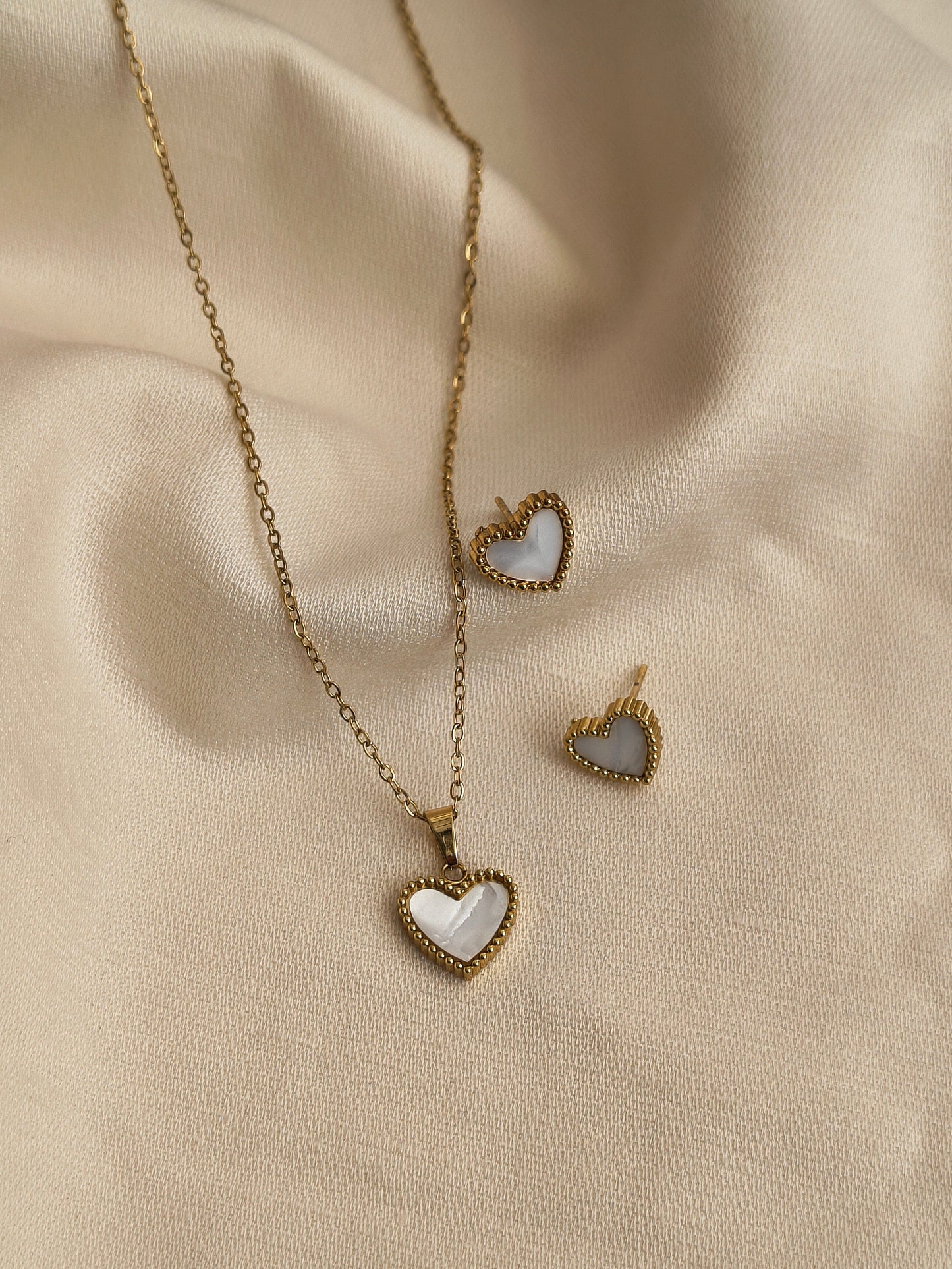 Cadena Corazón blanco