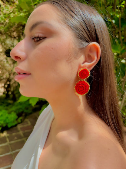 Aretes tejidos en crochet