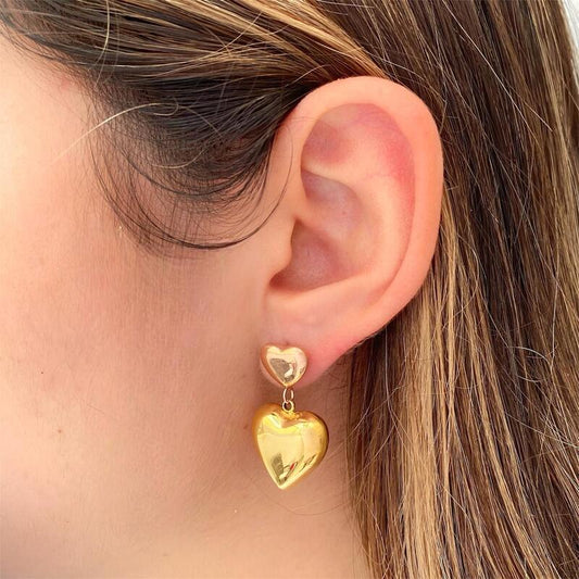 Aretes corazón chunky