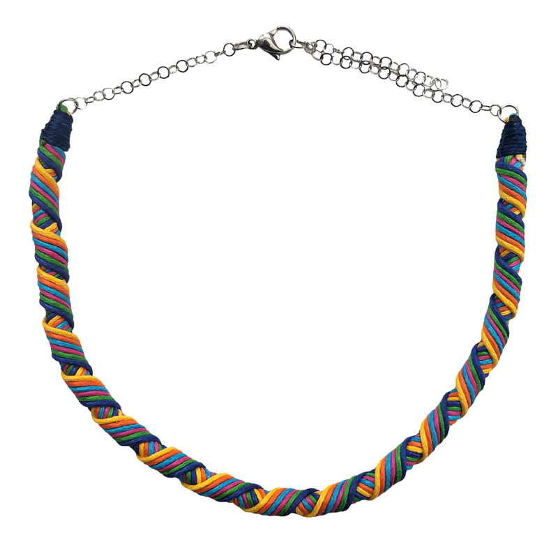 Choker entrelazado multicolor