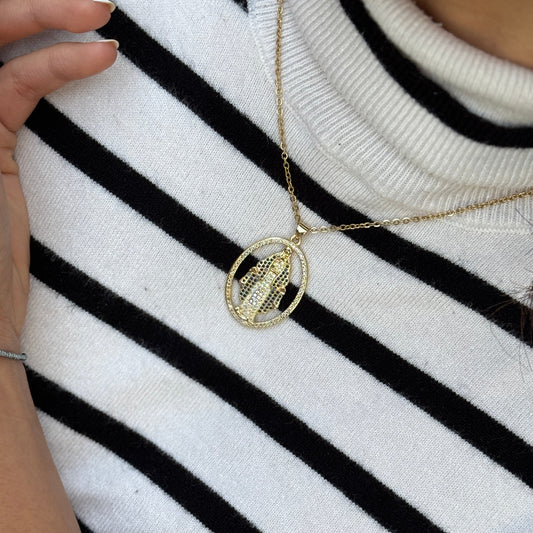 Cadena Virgen de los Milagros azul
