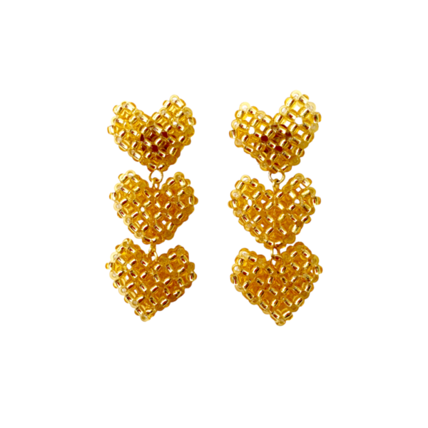 Arete alma 3 corazones dorado A 1583D