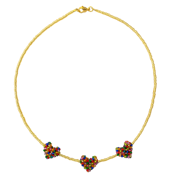 Choker alma 3 corazones multicolor C 1390M