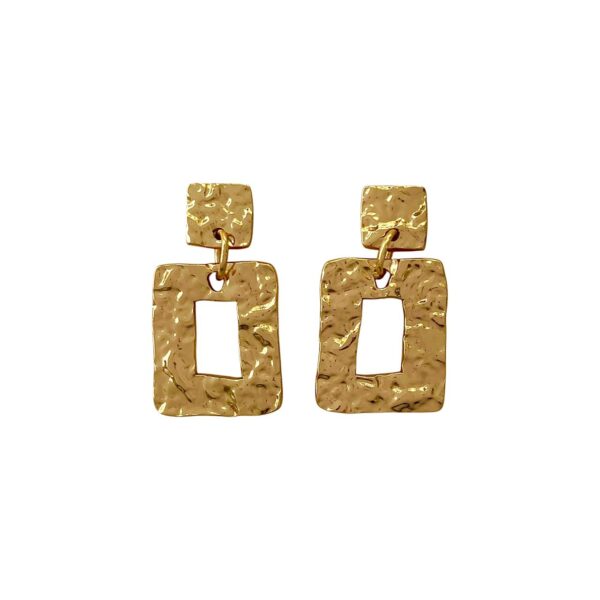 Aretes rectangulo martillado A 1592